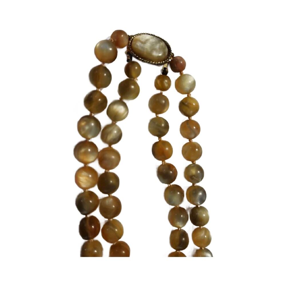 Vintage Lucite Beaded Two Strand Necklace - Picture 9 of 10